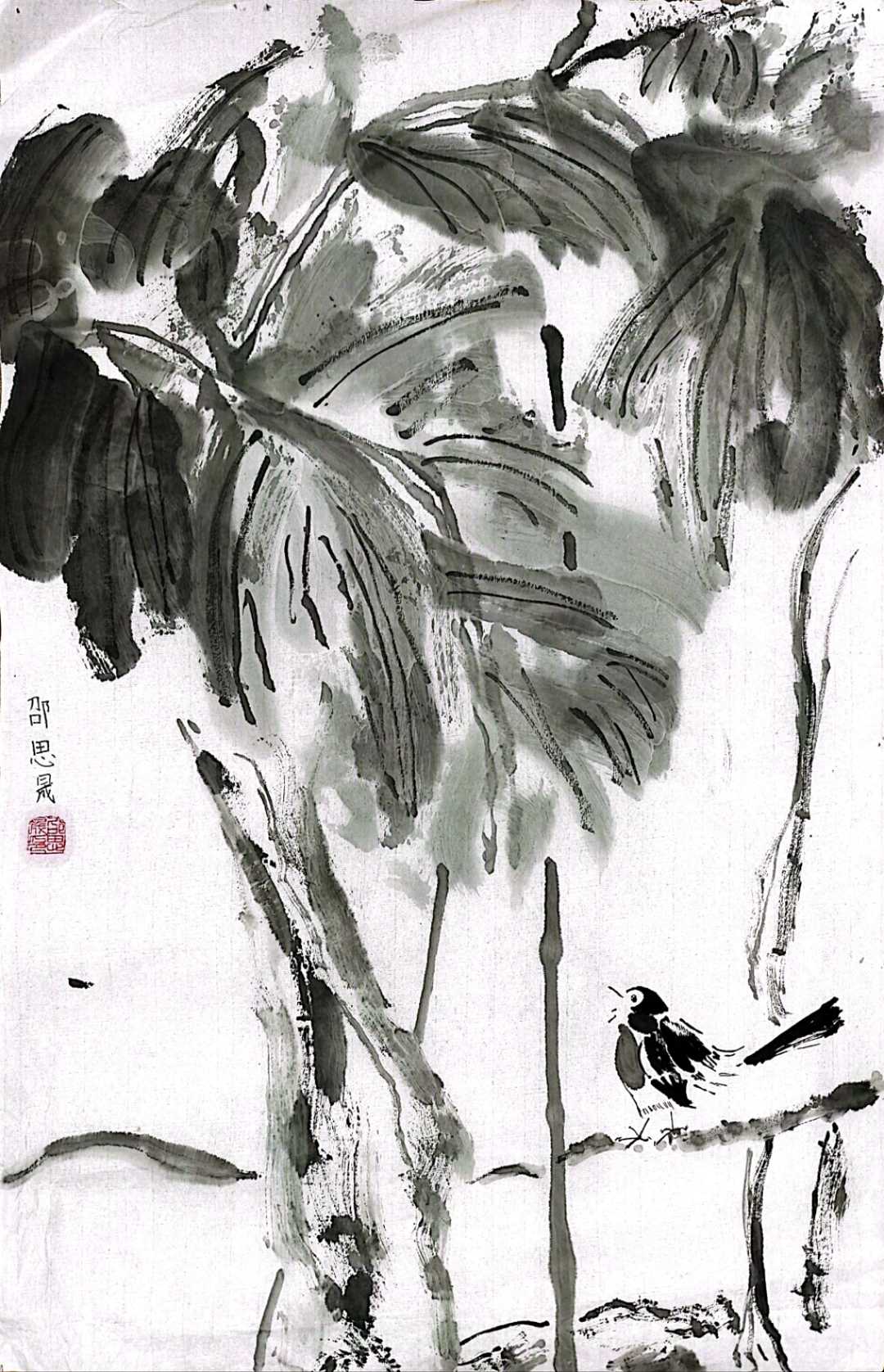 邵思晟 《鸟鸣芭蕉》.jpg