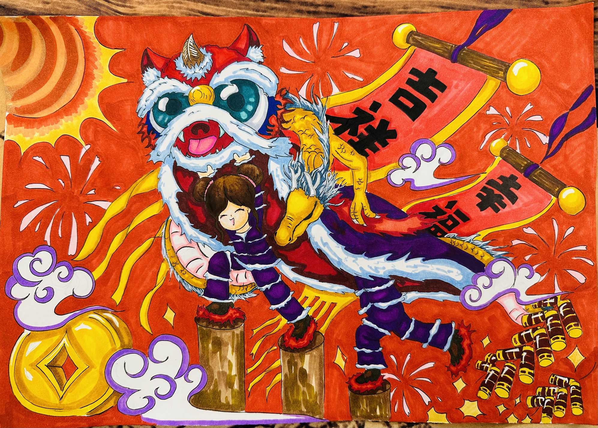 周鹿鸣 《舞狮强国梦》.jpg